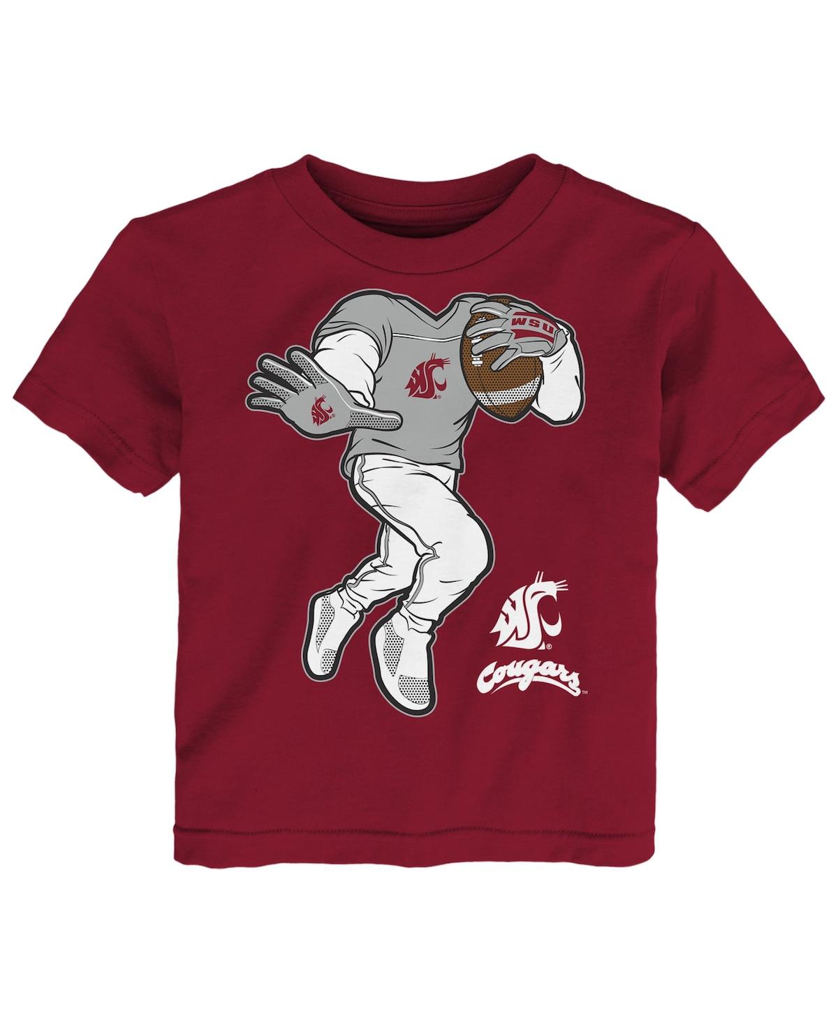 Outerstuff Babies' Toddler Boys And Girls Crimson Washington State Cougars Stiff Arm T-shirt