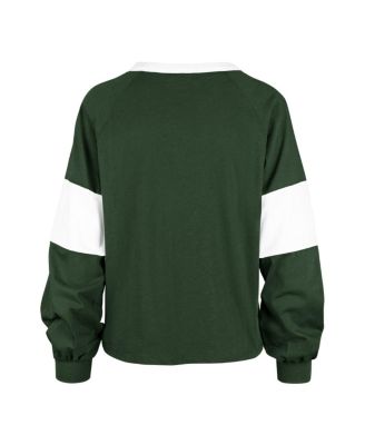 Women's Green Distressed Michigan State Spartans Upside Rhea Raglan Long Sleeve T-shirt