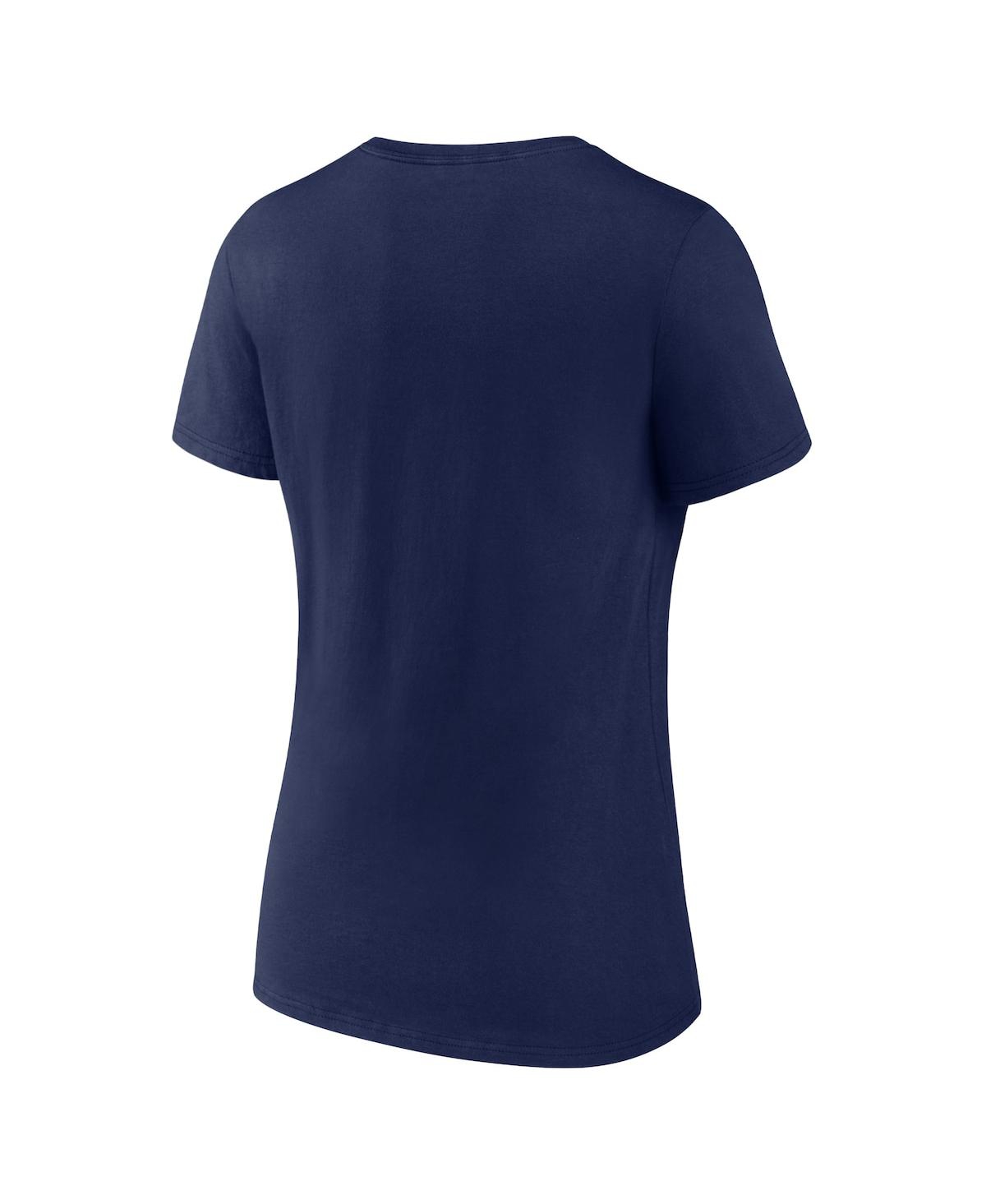Fanatics Women's  Navy Tennessee Titans Shine Time V-neck T-shirt In Navy