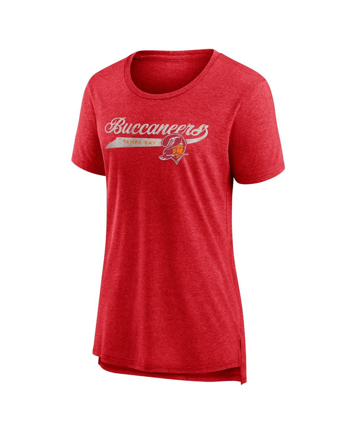 Women's FanaticsDistressed Tampa Bay Buccaneers Original Play Tri-Blend T-shirt - Heather Red