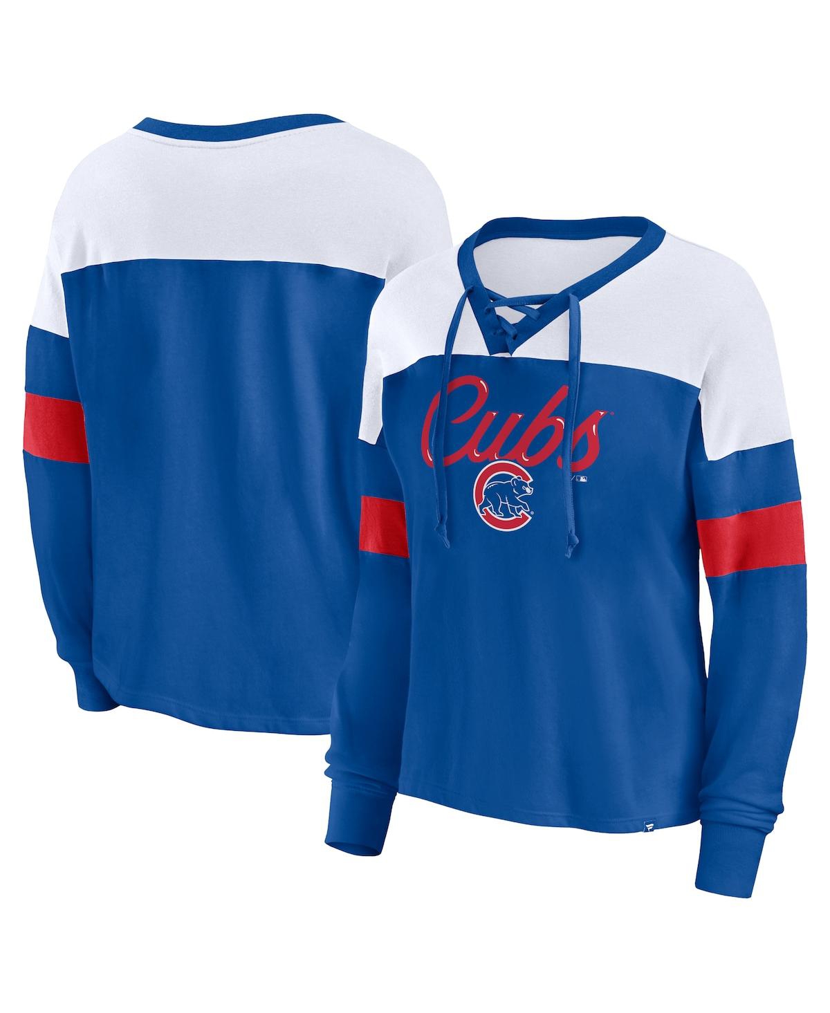 Women's Fanatics Branded Royal Chicago Cubs Perfect Play Raglan Pullover Hoodie