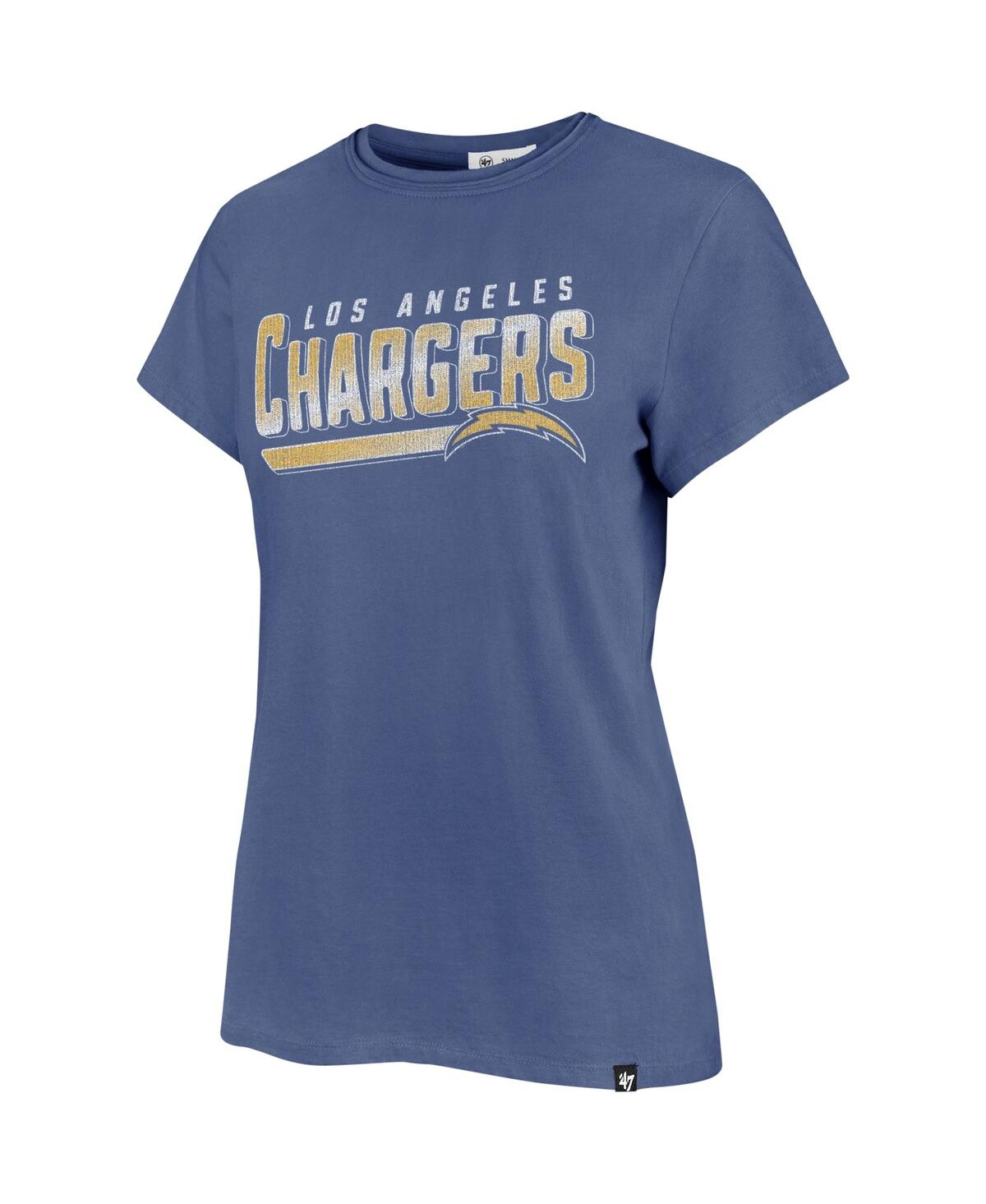 Shop 47 Brand Women's ' Powder Blue Distressed Los Angeles Chargers Pep Up Frankie T-shirt