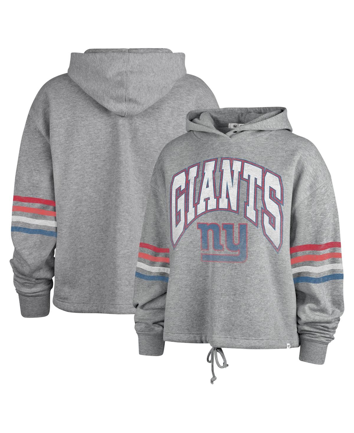 47 Brand Women's ' Heather Gray Distressed New York Giants Plus Size Upland Bennett Pullover Hoodie