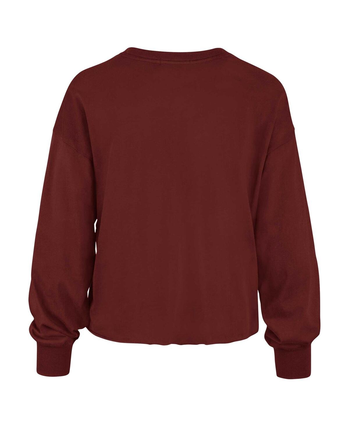 Shop 47 Brand Women's ' Crimson Distressed Alabama Crimson Tide Bottom Line Parkway Long Sleeve T-shirt