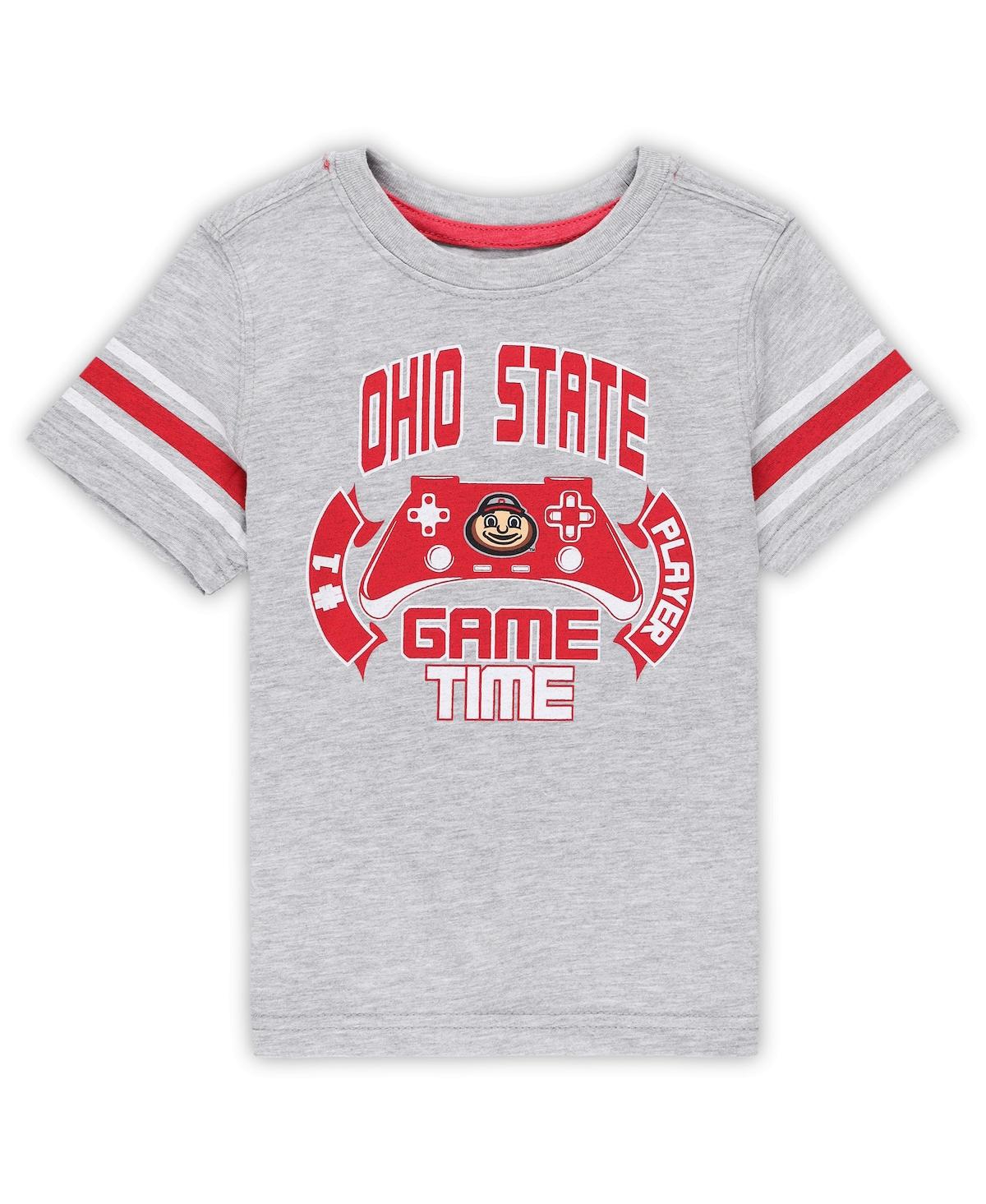 COLOSSEUM TODDLER BOYS AND GIRLS COLOSSEUM HEATHER GRAY OHIO STATE BUCKEYES GAMER T-SHIRT