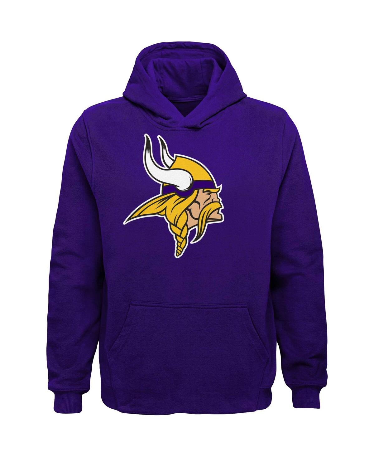Shop Outerstuff Big Boys Purple Minnesota Vikings Team Logo Pullover Hoodie
