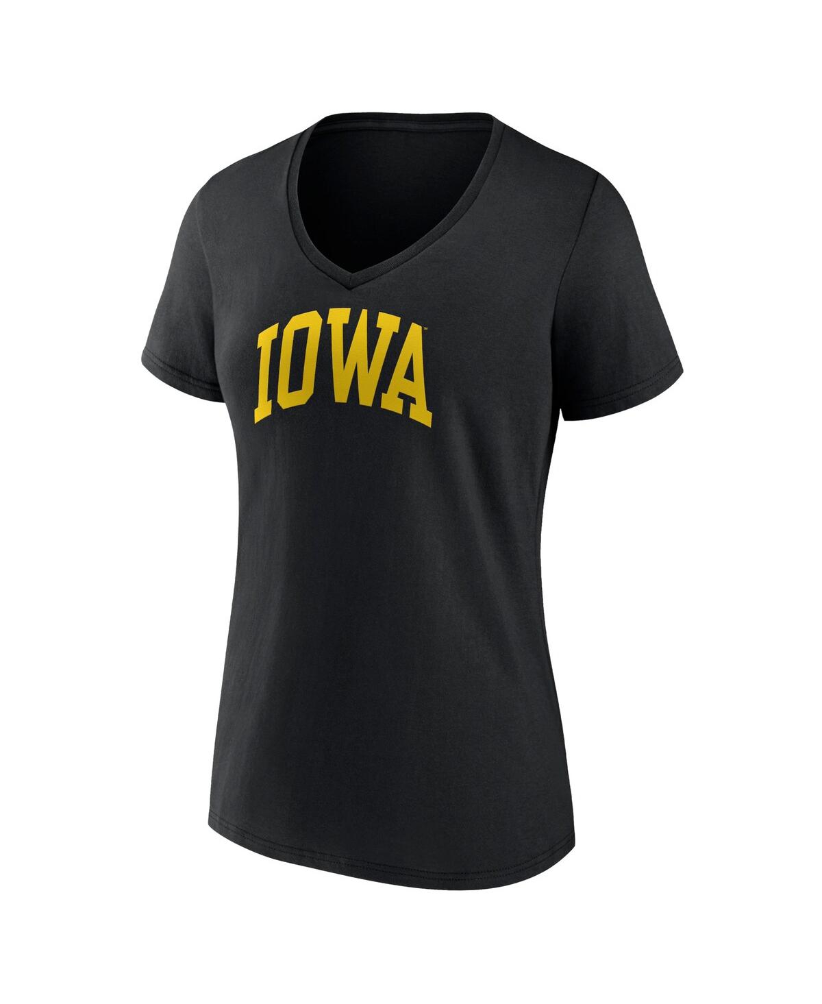 Fanatics Women's  Black Iowa Hawkeyes Evergreen Campus V-neck T-shirt In Black