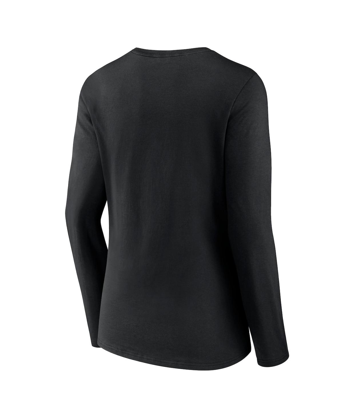 Women's FanaticsNebraska Huskers Basic Arch Long Sleeve V-Neck T-shirt - Black