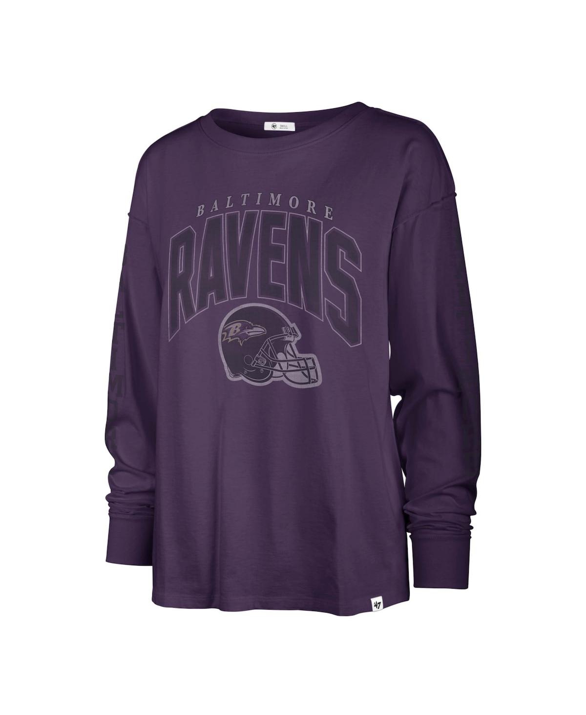 Shop 47 Brand Women's ' Purple Distressed Baltimore Ravens Tom Cat Long Sleeve T-shirt