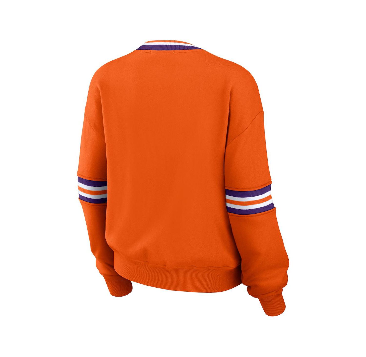 Women's Orange Distressed Clemson Tigers Vintage-Like Pullover Sweatshirt