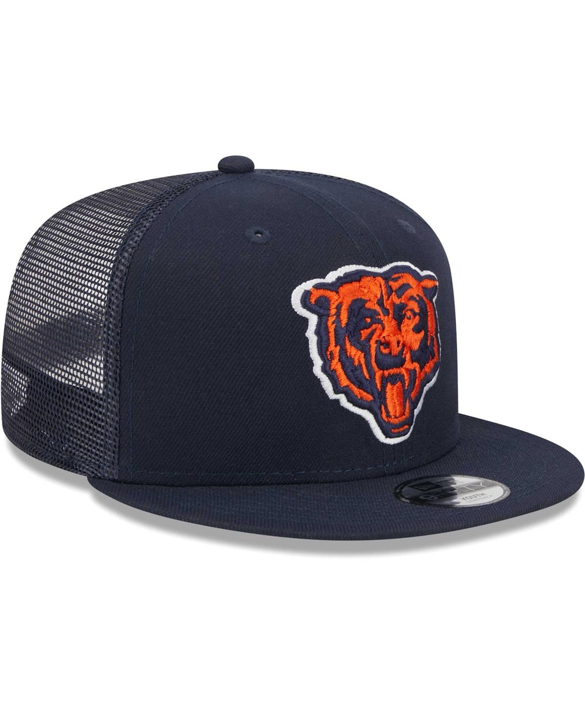 Youth Boys and Girls New EraChicago Bears Alternate Logo Main Trucker 9FIFTY Snapback Hat - Navy