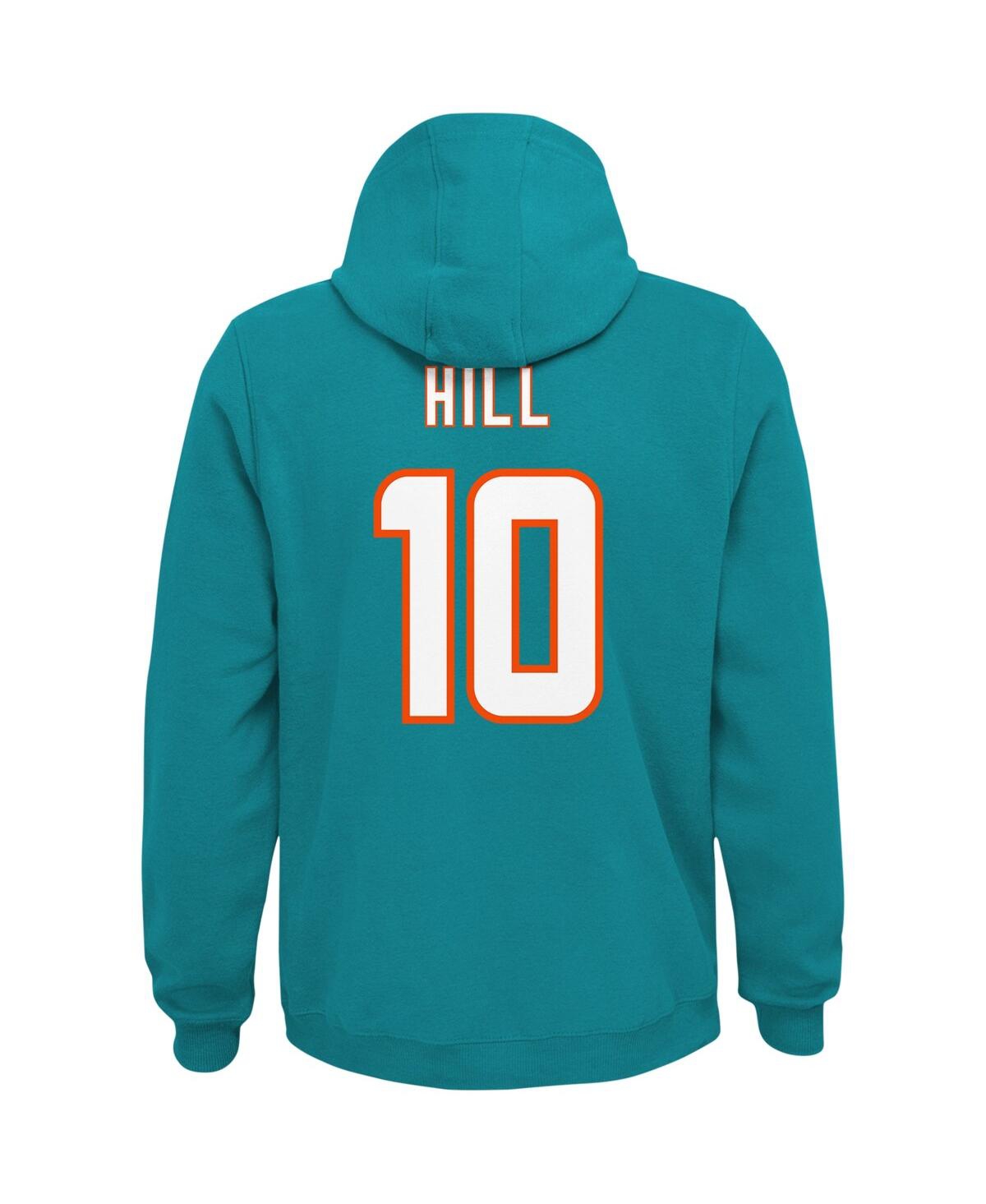 Outerstuff Big Boys Tyreek Hill Aqua Miami Dolphins Mainliner Player Name And Number Pullover Hoodie In Aqua
