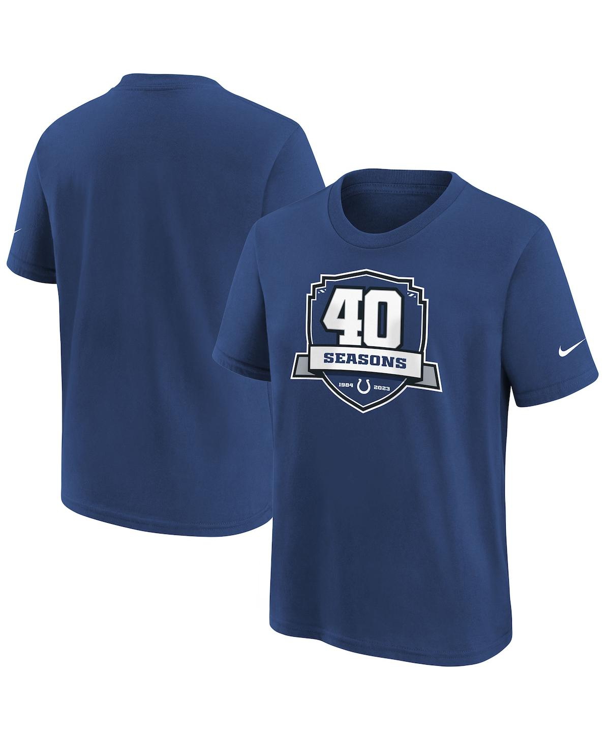 Nike Kids' Big Boys  Blue Indianapolis Colts 40th Anniversary T-shirt