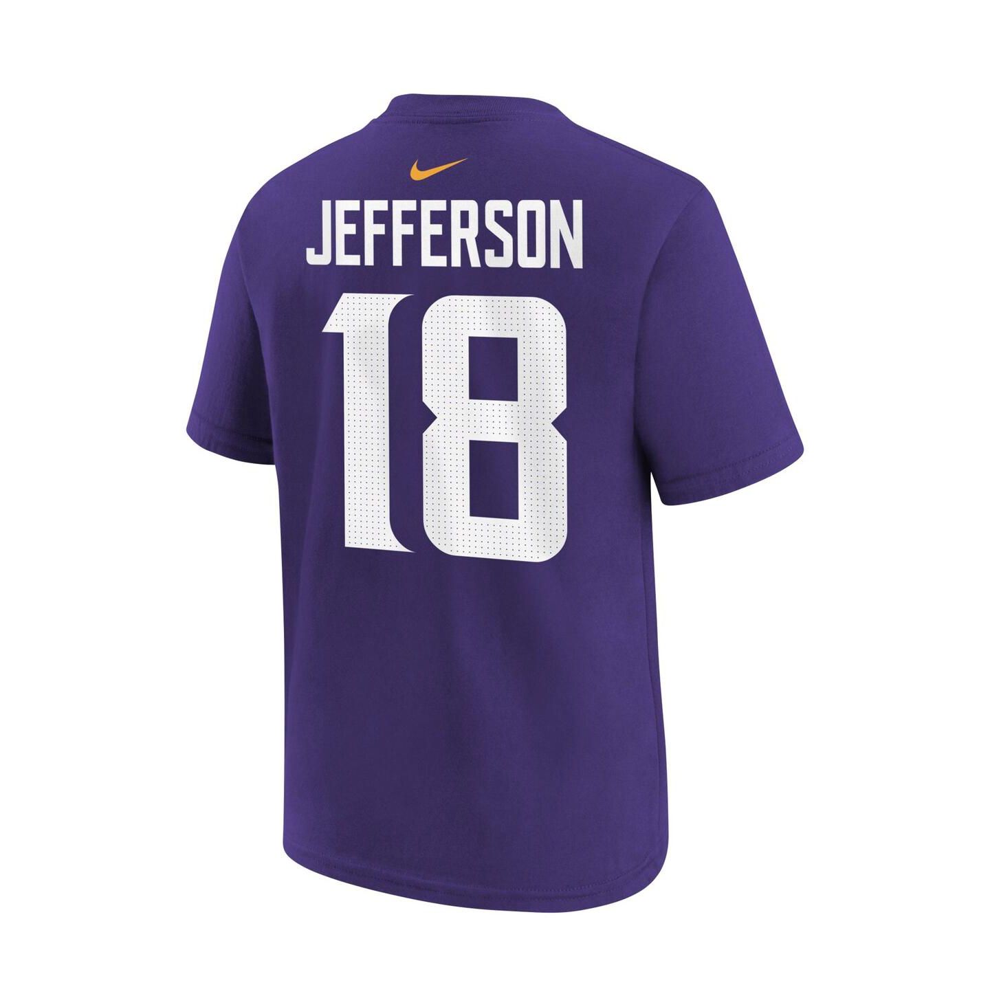 Детская футболка Nike Justin Jefferson Purple Minnesota Vikings Player Name and Number — фото 3