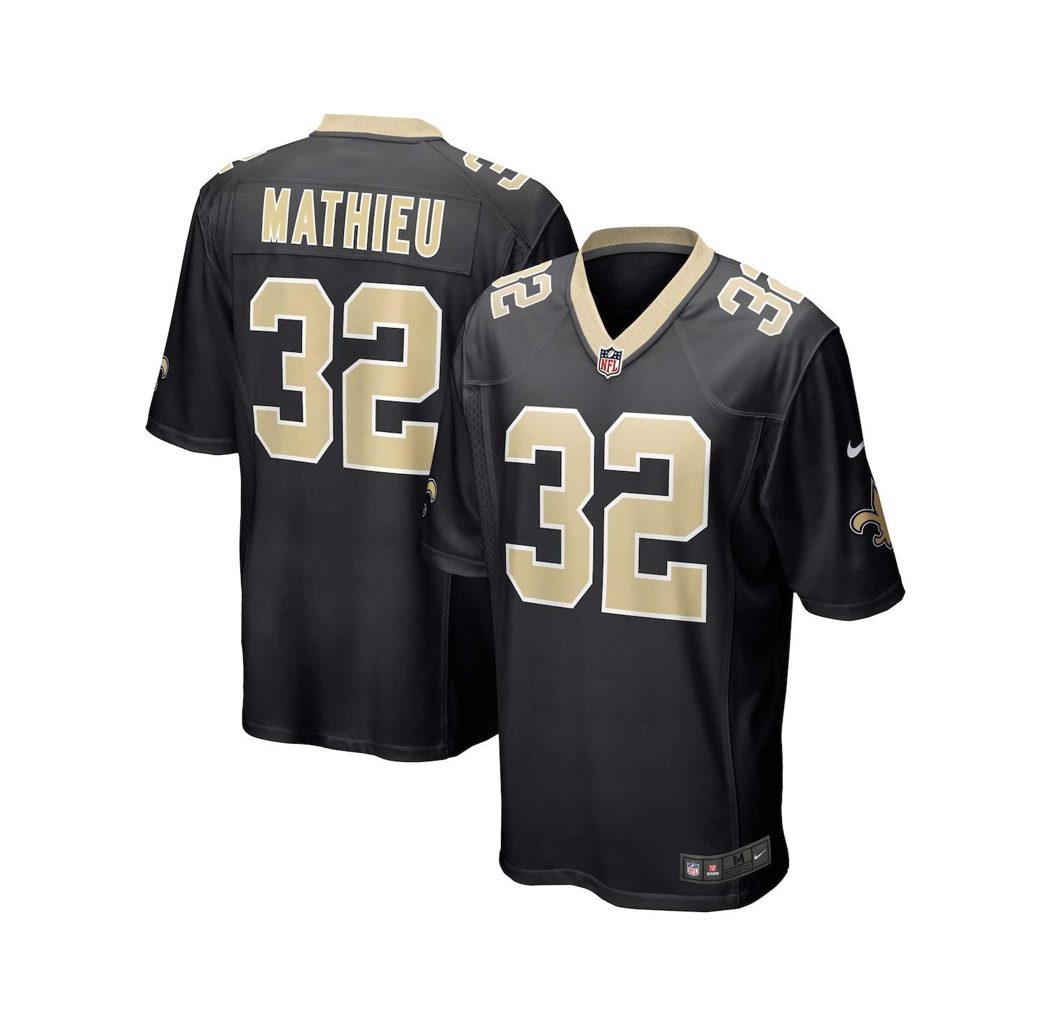 Men's Tyrann Mathieu Black New Orleans Saints Game Jersey