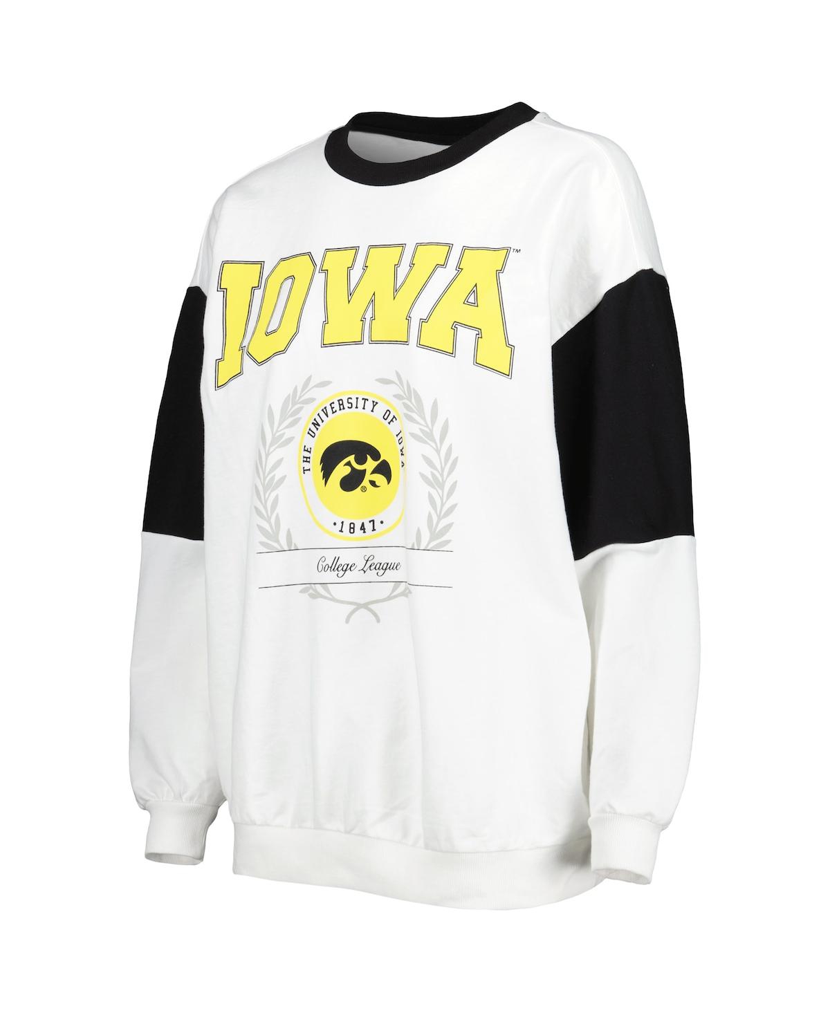 Shop Gameday Couture Women's  White Iowa Hawkeyes It's A Vibe Dolman Pullover Sweatshirt