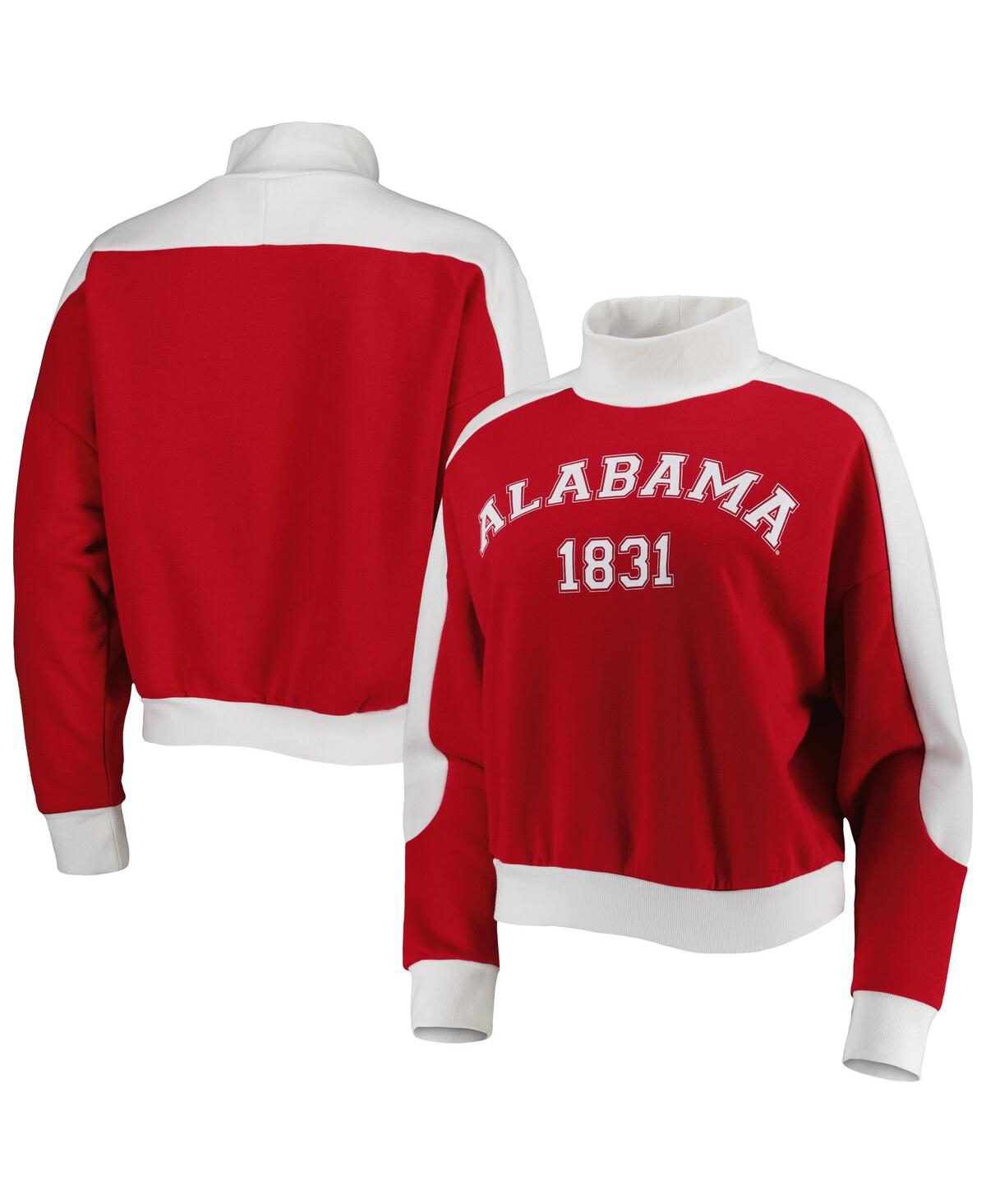 Shop Gameday Couture Women's  Crimson Alabama Crimson Tide Make It A Mock Sporty Pullover Sweatshirt