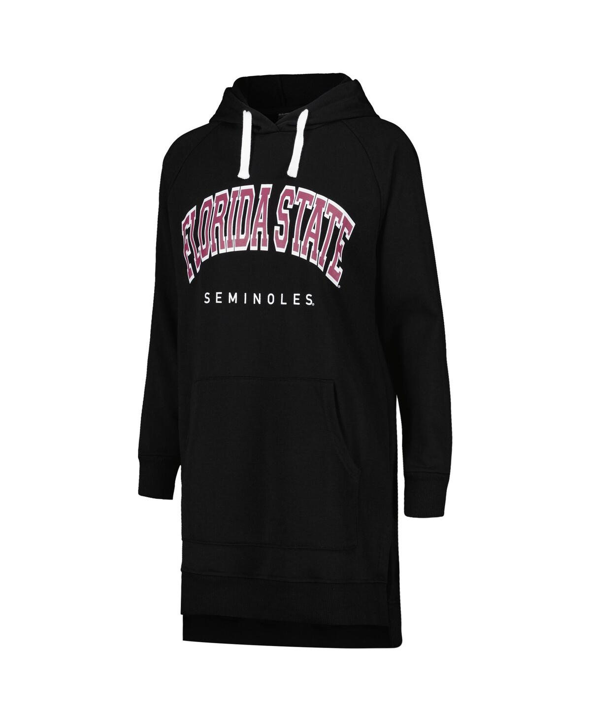 Shop Gameday Couture Women's  Black Florida State Seminoles Take A Knee Raglan Hooded Sweatshirt Dress