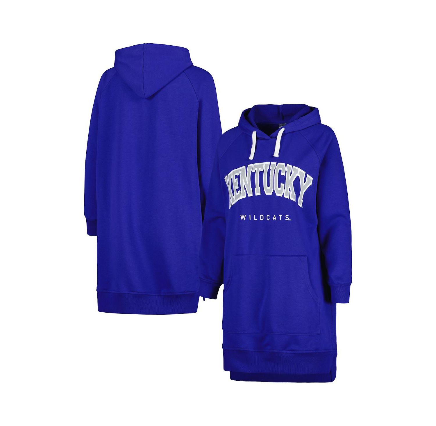 Women's Royal Kentucky Wildcats Take a Knee Raglan Hooded Sweatshirt Dress