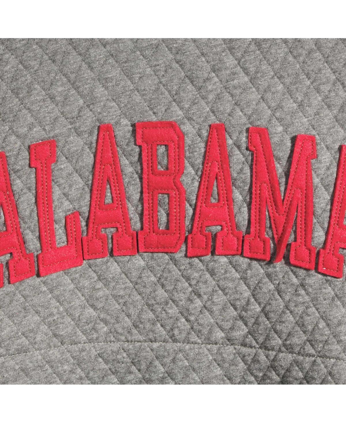 Pressbox Women's Heathered Gray Alabama Crimson Tide Moose Applique Quilted Crewneck Sweatshirt In Heather Charcoal