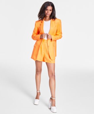 Bar Iii Blazer Bodysuit Shorts Created For Macys In Island Orange