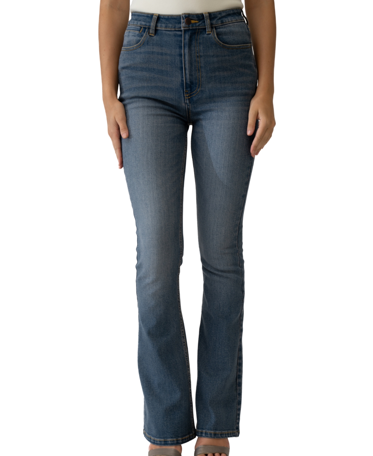 Shop Adrienne Landau Women's High-rise Flare-leg Jeans In Med Blue