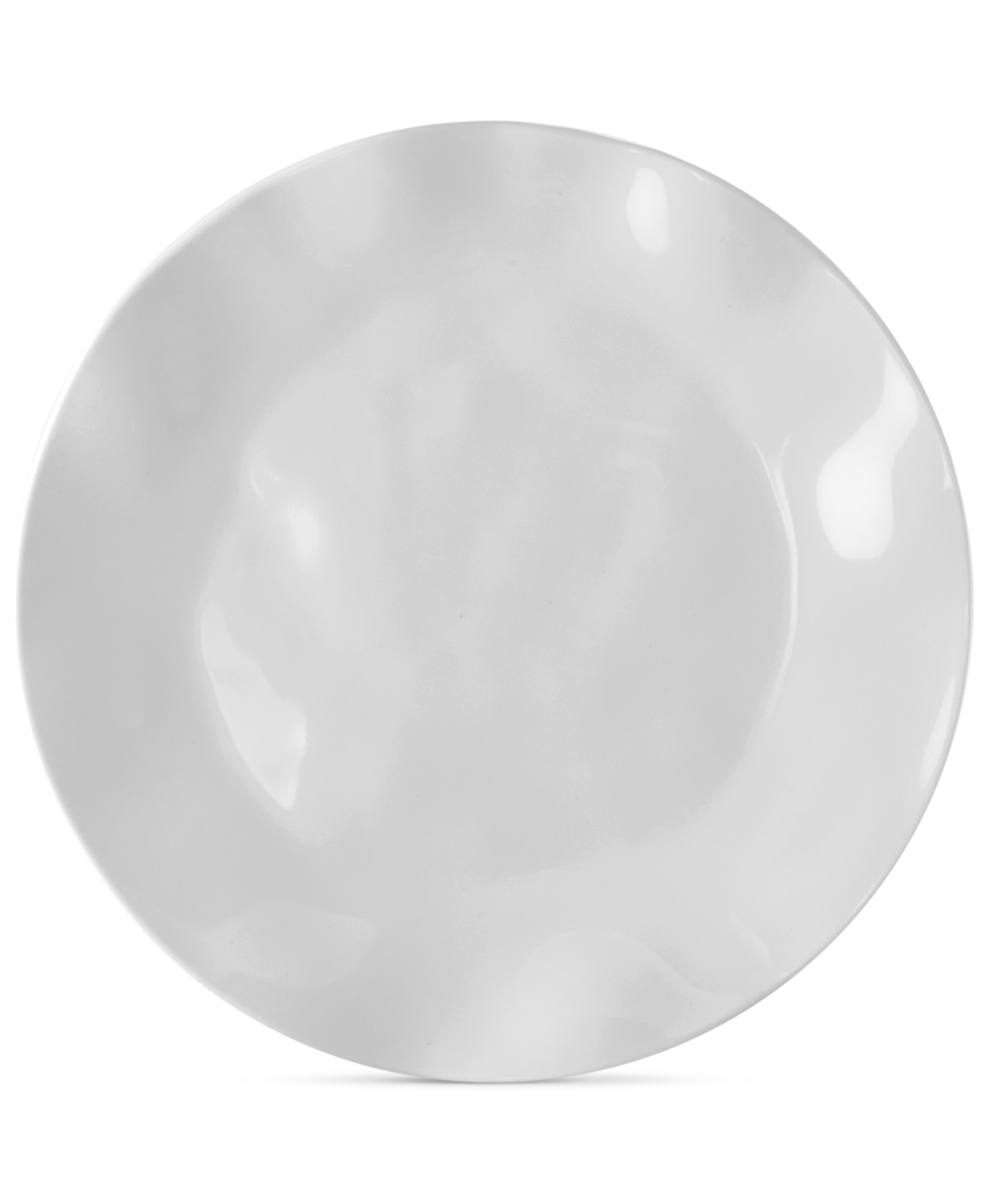 Ruffle White Melamine Dinner Plates, Set of 4 - WHITE