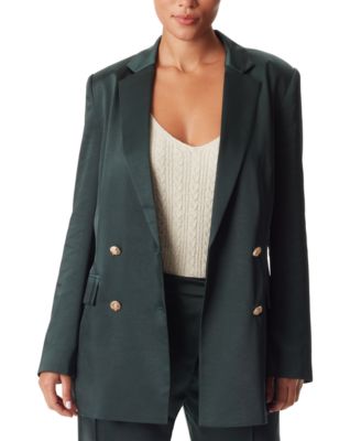 Sam Edelman Women's Fiona Double-breasted Collarless Blazer In Blue