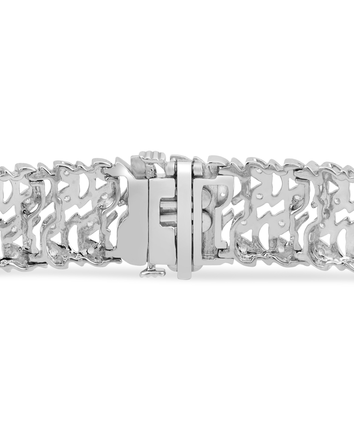 Shop Macy's Diamond Leaf-inspired Link Bracelet (1 Ct. T.w.) In Sterling Silver