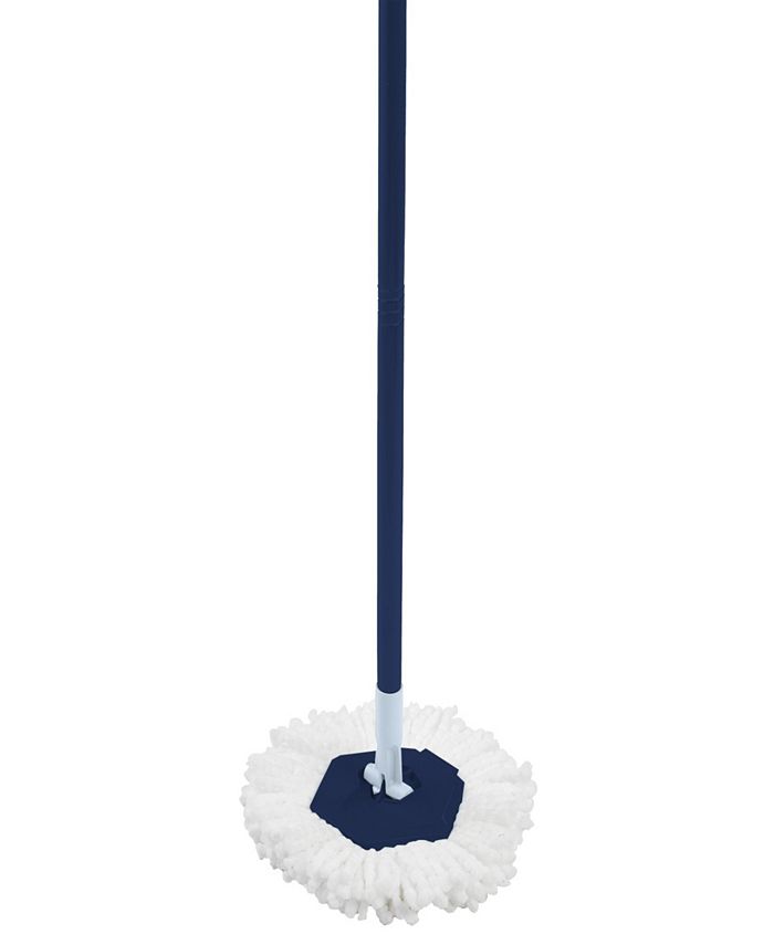 Casabella Clean Water Microfiber Spin Mop with 2-Bucket System, Blue/White