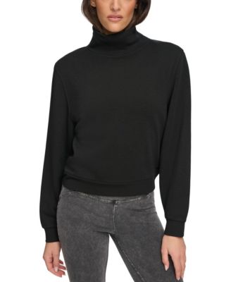 Andrew Marc Sport Women s Fleece Turtleneck Long Sleeve Pullover Sweatshirt Macy s