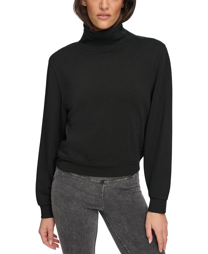 Marc New York Women's Fleece Turtleneck Long Sleeve Pullover Sweatshirt ...