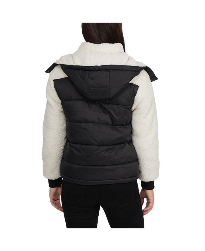 Hurley Women's Nellis Mix Media Jacket with Detachable Hood Macy's
