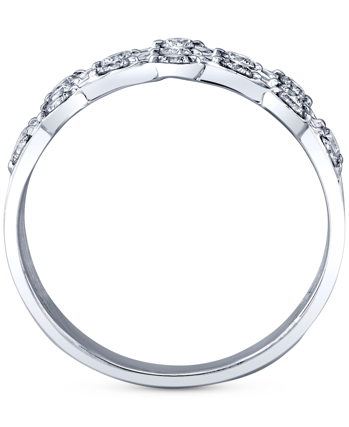 Diamond Openwork Multirow Statement Ring (1/2 ct. t.w.) in 14k- White Gold