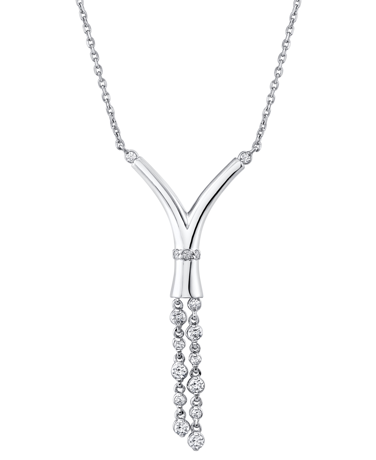 Diamond 18" Lariat Necklace (1/3 ct. t.w.) in 14k White Gold - White Gold
