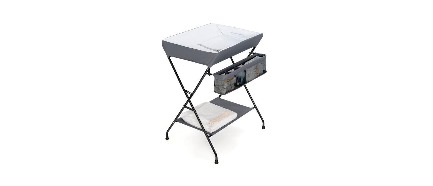 Baby Changing Table with Storage Organizer, Foldable Space-Saving Design
