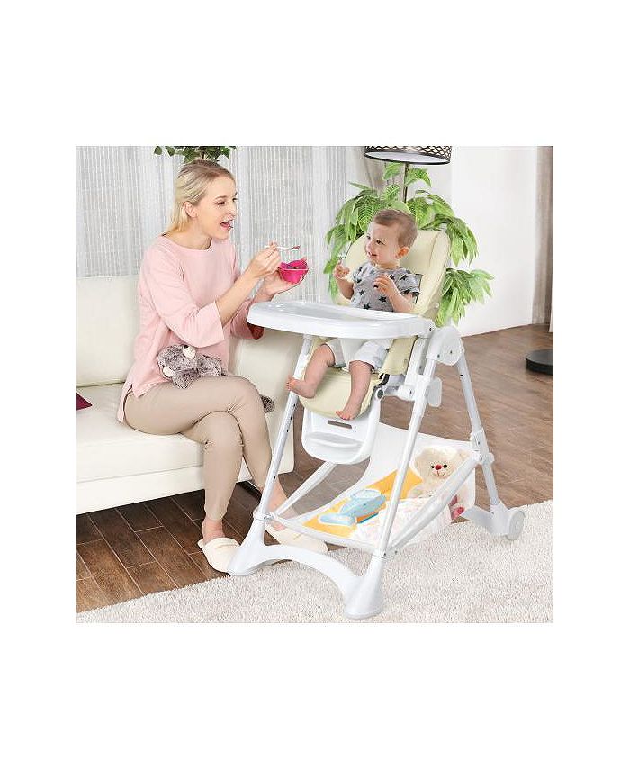 Slickblue Baby Folding Chair with Wheel Tray Storage Basket Macy's