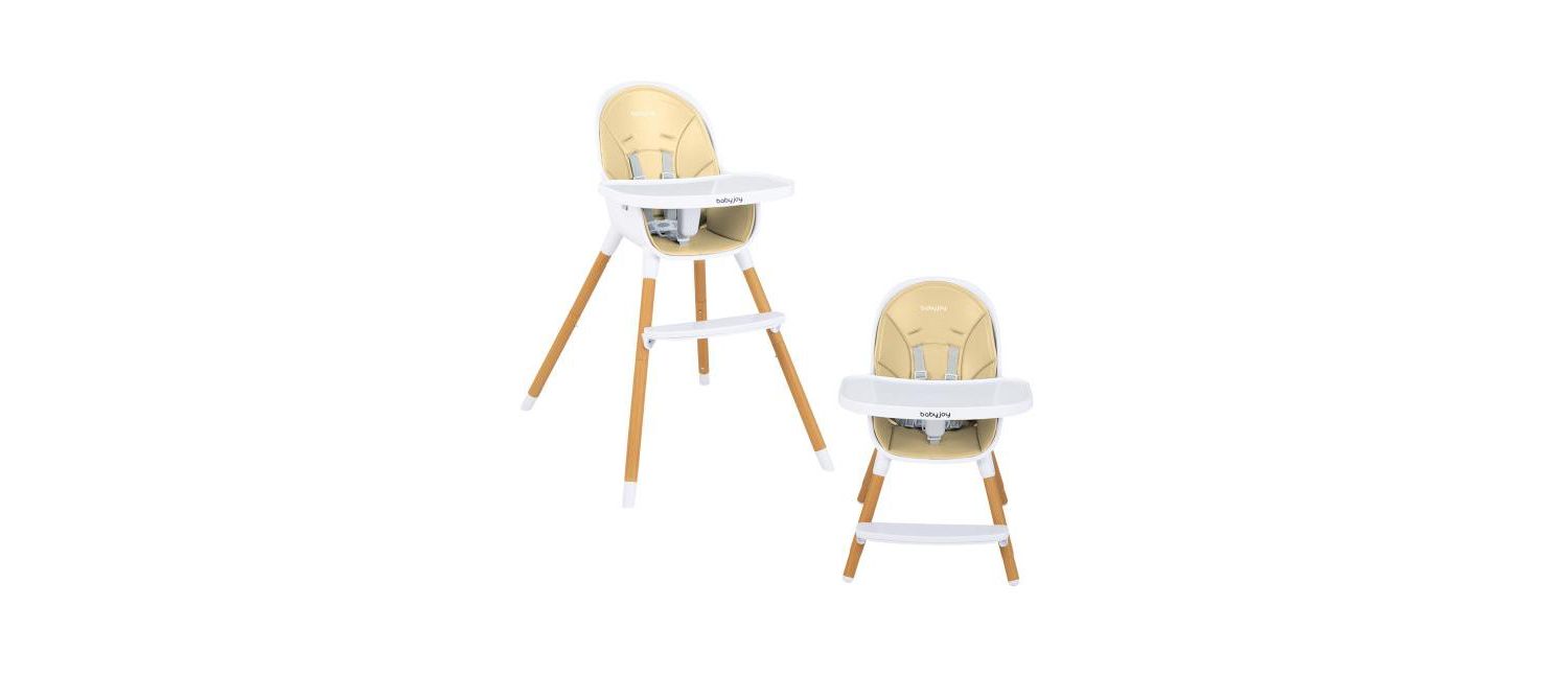 4-in-1 Convertible Baby High Chair Infant Feeding Chair with Adjustable Tray