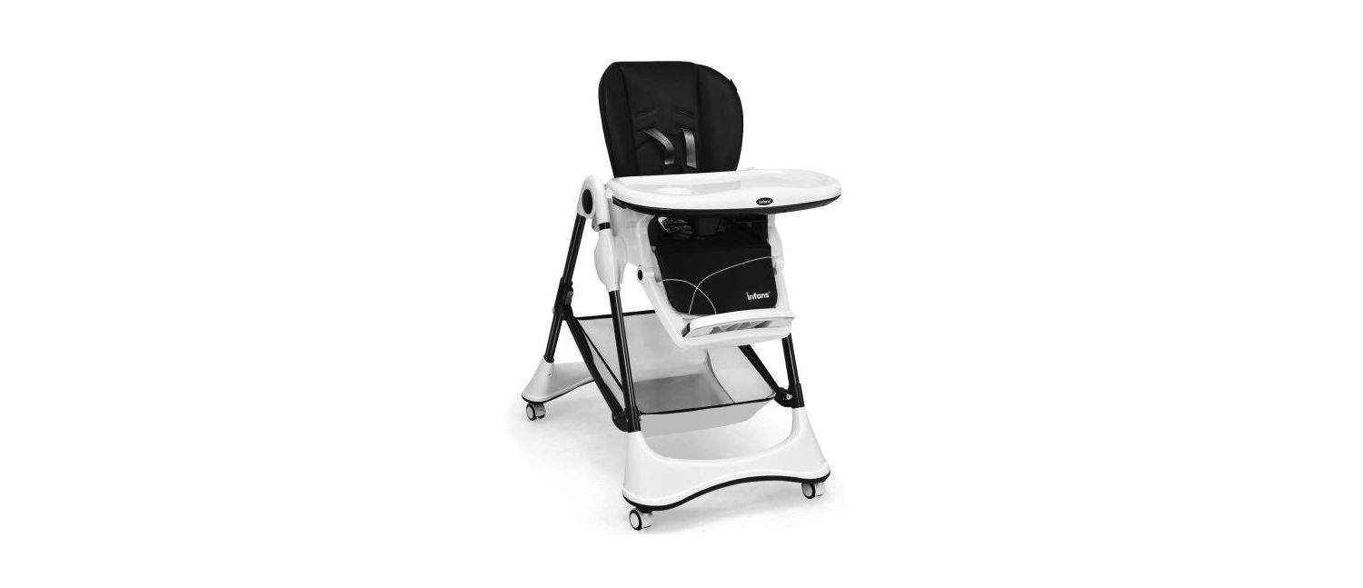 A-Shaped High Chair with 4 Lockable Wheels