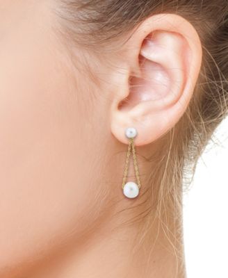 EFFY&reg; Freshwater Pearl (4 & 6mm) Rope Dangle Drop Earrings in 14k Gold