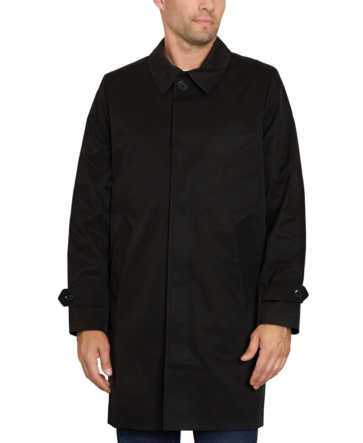 Shop Sam Edelman Men's Button-front Duster Coat In Black