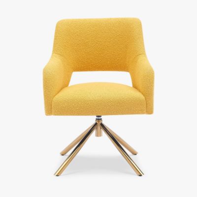 Mid-Century Modern Large Boucle Swivel Accent Arm Chair