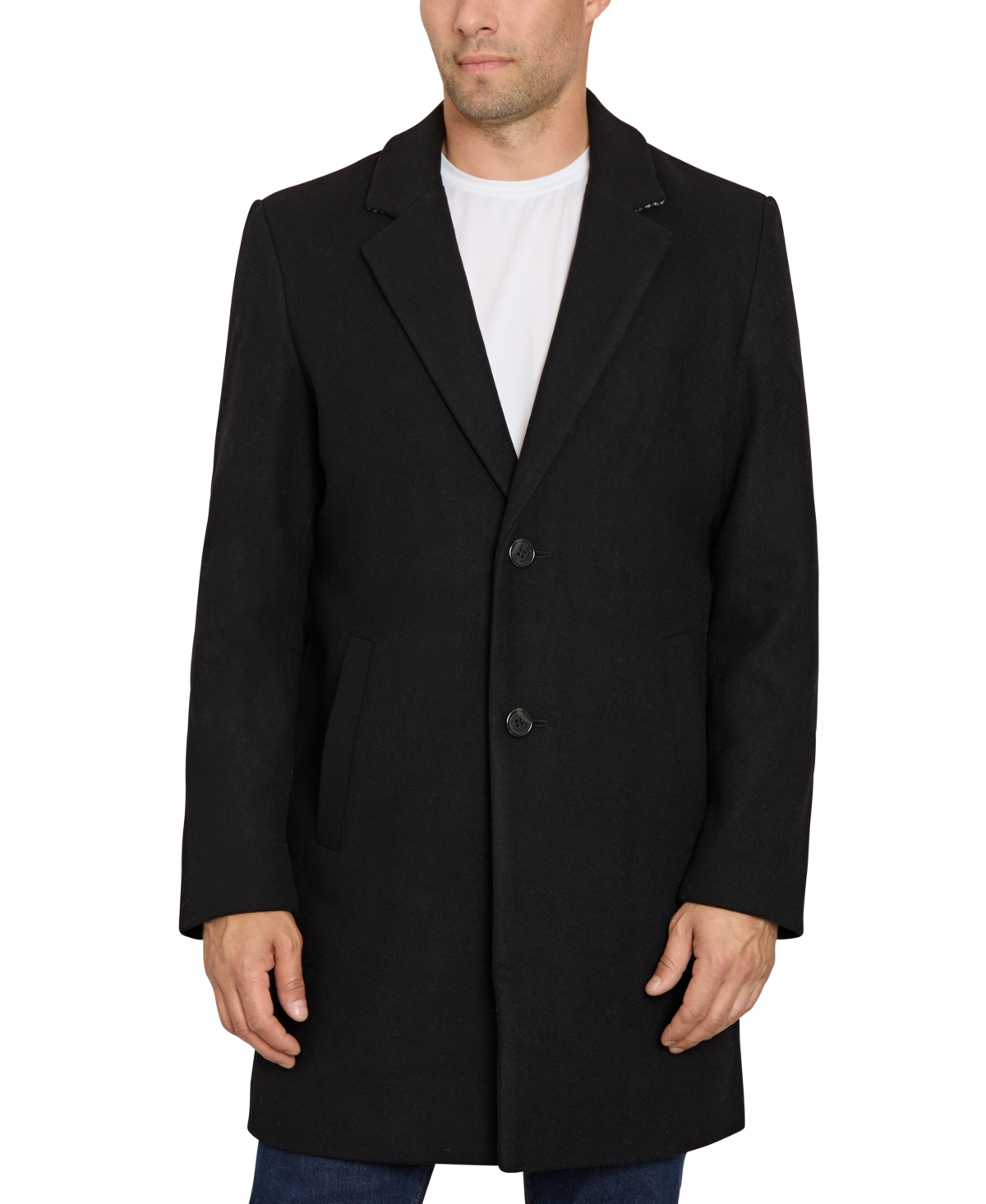 Shop Sam Edelman Men's Single-breasted Two-button Coat In Black