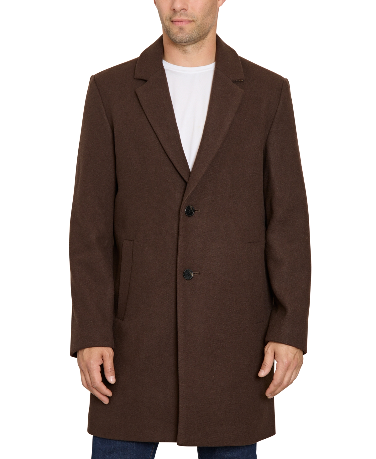 Sam Edelman Two-button Wool Blend Coat In Chocolate