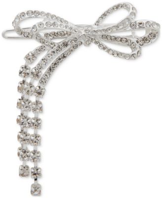 lonna & lilly - Silver-Tone Crystal Bow Hair Barrette