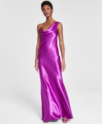 Adrianna by Adrianna Papell Women's Satin Column Gown - Macy's