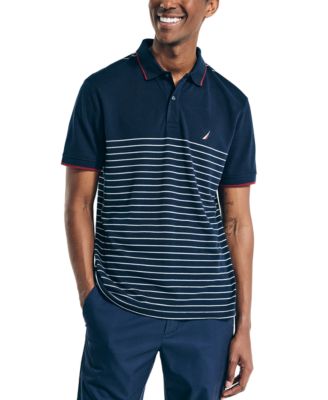 Nautica - Men's Navtech Classic-Fit Moisture-Wicking Stripe Performance Polo Shirt