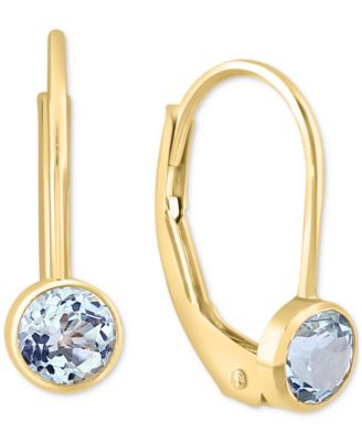EFFY&reg; Garnet Leverback Drop Earrings (1/2 ct. t.w.) in 14k Gold over Silver (Also available in Peridot, Blue Topaz, Citrine, and Amethyst)