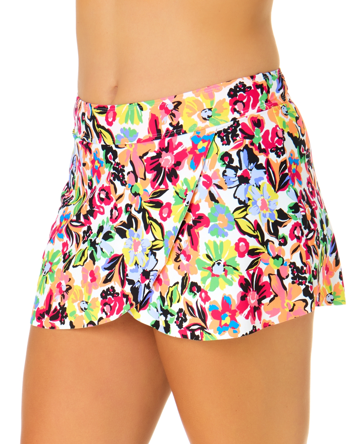 Shop Anne Cole Women's Printed Tulip-drape Swim Skirt In Sun Blossom Multi