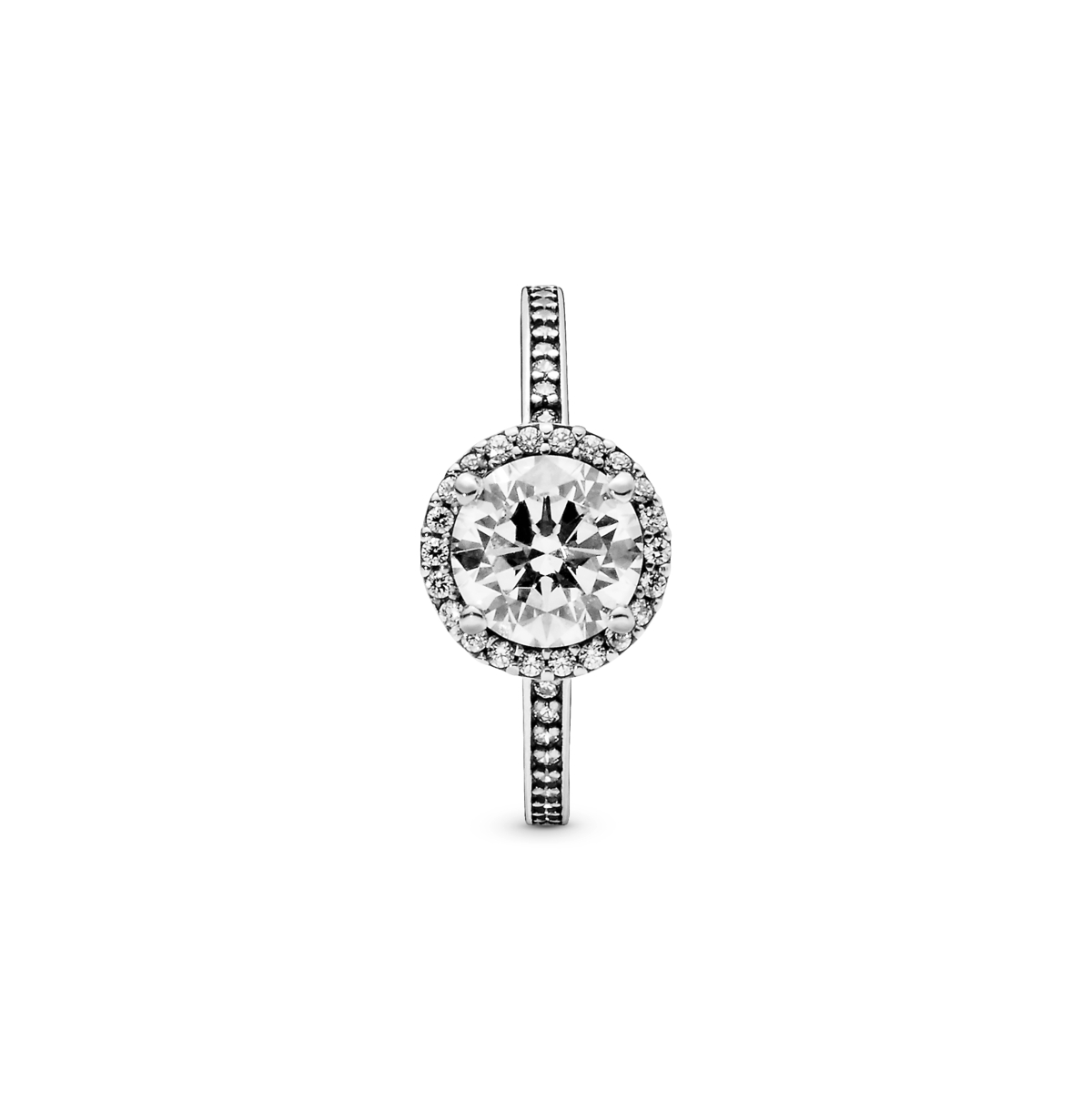 Pandora Cubic Zirconia Timeless Round Sparkle Halo Ring In Silver